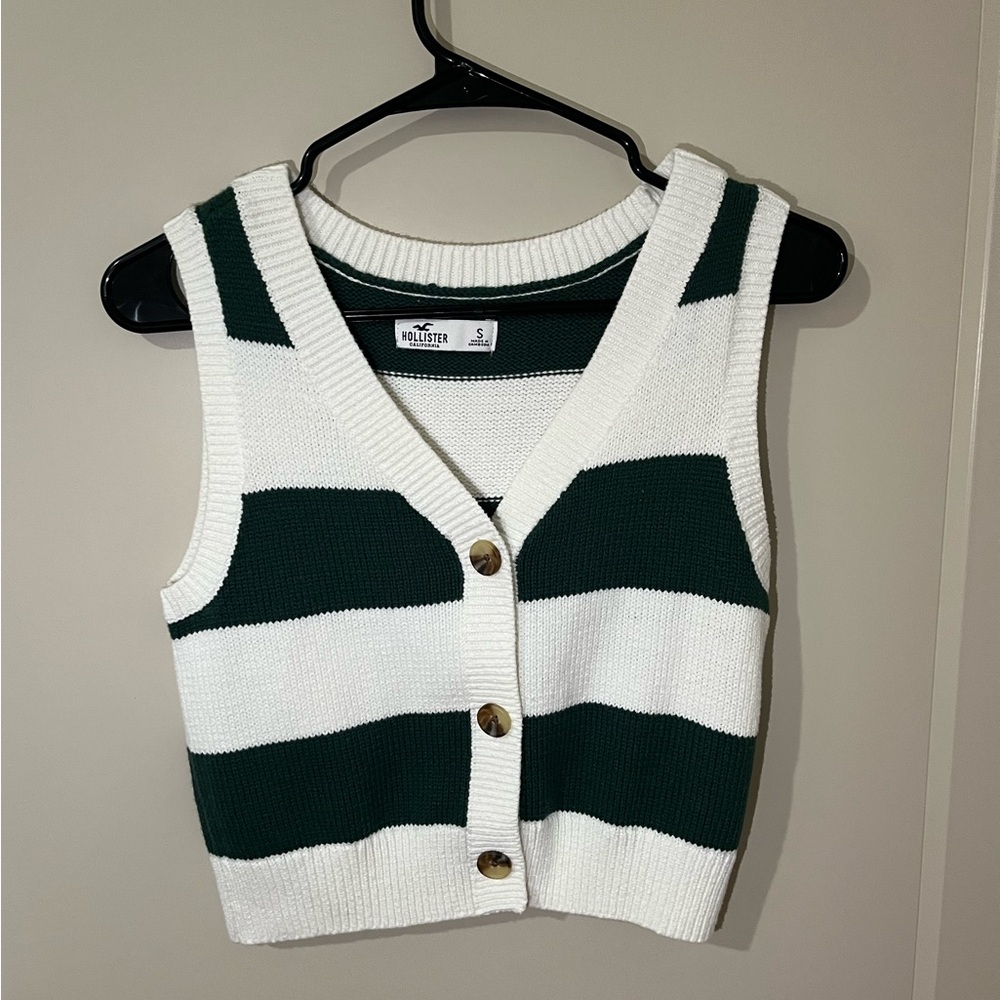 Hollister Button Down Striped Vest Women’s S